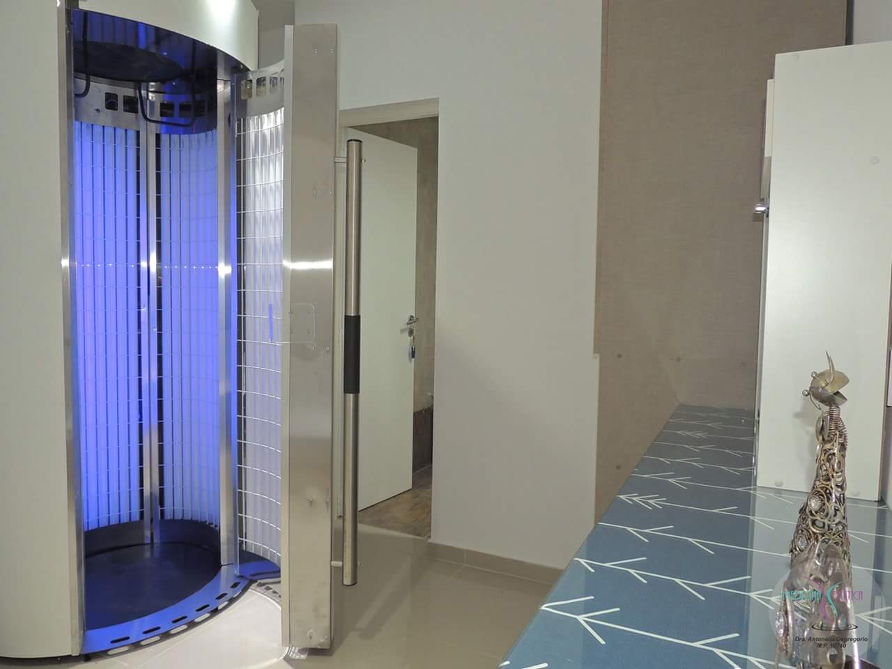 Recepción y sala de espera de Medicina Estética Dra. Antonella Degregorio